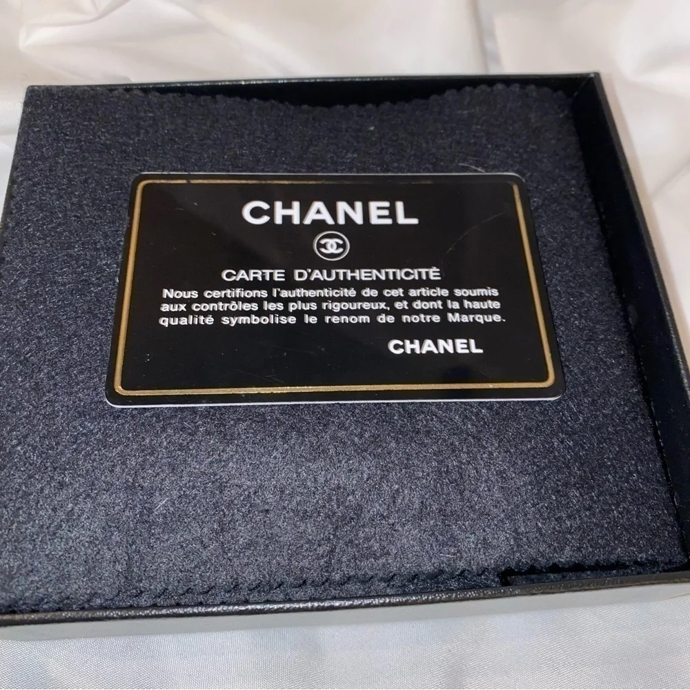 Chanel Authentic Caviar Leather Bifold Black Wallet w/Pink Interior & Auth Cert